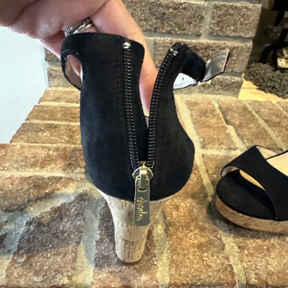 Charles by‎ Charles David Lois Women's Sandal Cork Platform Sz8.5 Black #145